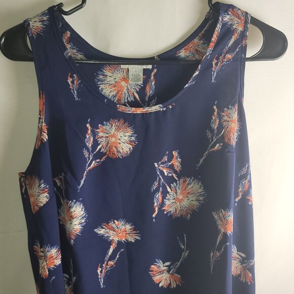 Halogen Women's Sleeveless Dark Blue Floral Tank Top, Size Small. - Picture 7 of 8